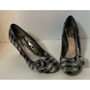 Poetic License London Picnic Ready Rosette Retro Shoes Heels 39.5 8.5